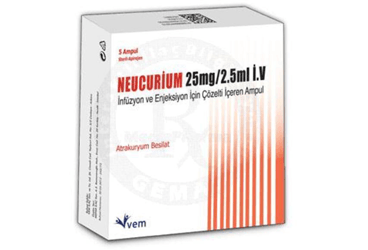 NEUCURIUM 25 MG/2,5 ML IV INFUZYON VE ENJEKSIYON ICIN COZELTI ICEREN 5 AMPUL