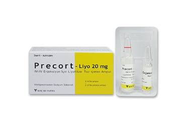 PRECORT-LIYO 20 MG IM/IV ENJEKSIYON ICIN LIYOFILIZE TOZ ICEREN AMPUL