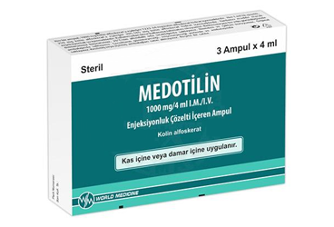 MEDOTILIN 1000 MG / 4 ML ENJEKSİYONLUK ÇÖZELTİ İÇEREN AMPUL (3 AMPUL)
