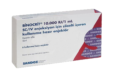 BINOCRIT 10000 IU/1,0 ML SC/IV ENJEKSIYON ICIN COZELTI ICEREN 6 KULLANIMA HAZIR ENJEKTOR