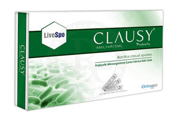 CLAUSY PROBIYOTIK MIKROORGANIZMA ICEREN TAKVIYE EDICI GIDA - YETISKIN  5x5 ml flakon
