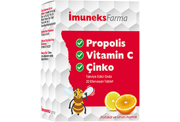 IMUNEKS FARMA PROPOLIS VITAMIN C, CINKO ICEREN TAKVIYE EDICI GIDA  20 tablet
