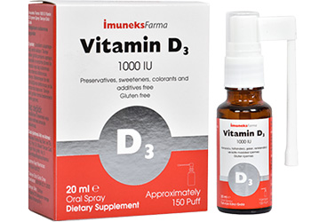 IMUNEKS VITAMIN D3 ORAL SPREY TAKVIYE EDICI GIDA 1000 IU 20 ml şişe