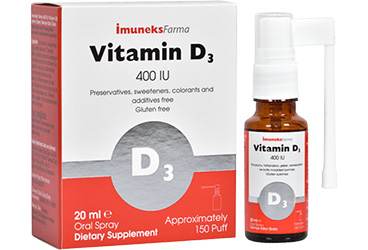 IMUNEKS VITAMIN D3 ORAL SPREY TAKVIYE EDICI GIDA 400 IU 20 ml şişe