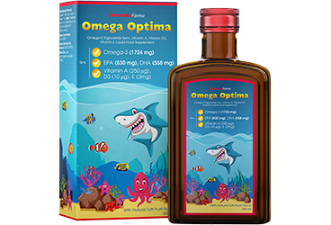 IMUNEKS FARMA OMEGA OPTIMA OMEGA-3, VITAMIN A, VITAMIN D3, VITAMIN E ICEREN TAKVIYE EDICI GIDA  250 ml şişe