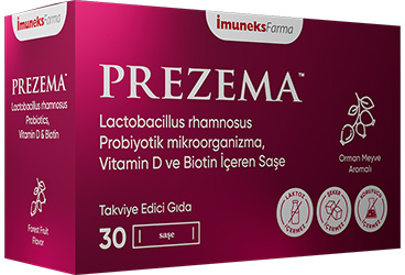 IMUNEKS FARMA PREZEMA PROBIYOTIK, VITAMIN D VE BIOTIN ICEREN TAKVIYE EDICI GIDA SASE  30 saşe