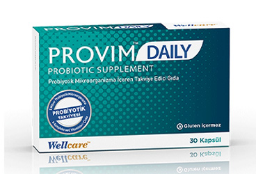 PROVIM DAILY PROBIOTIC SUPPLEMENT PROBIYOTIK MIKROORGANIZMA ICEREN TAKVIYE EDICI GIDA  30 kapsül