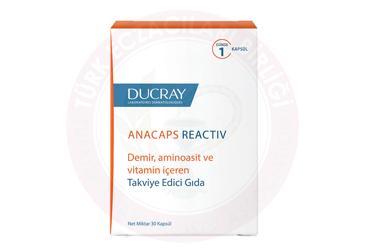 DUCRAY ANACAPS REACTIV DEMIR, AMINOASIT VE VITAMIN ICEREN TAKVIYE EDICI GIDA KAPSUL  30 kapsül