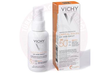 VICHY CAPITAL SOLEIL UV AGE DAILY GUNES KREMI SPF50+  40 ml şişe