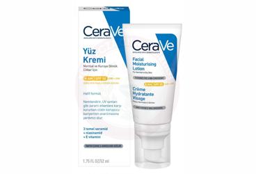 CERAVE YUZ KREMI SPF50 NORMAL VE KURUYA DONUK CILTLER ICIN  52 ml tüp