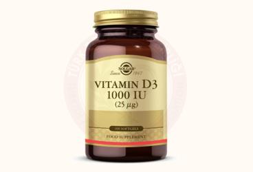 SOLGAR VITAMIN D3 YUMUSAK JELATIN KAPSUL 1000 IU 100 kapsül