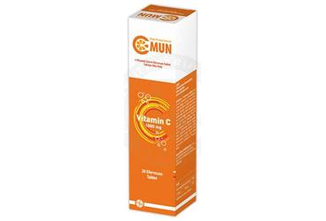 C-MUN C VITAMINI ICEREN EFERVESAN TABLET TAKVIYE EDICI GIDA 1000 mg 20 tablet