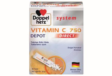 DOPPELHERZ SYSTEM VITAMIN C 750 DEPOT TAKVIYE EDICI GIDA  20 saşe