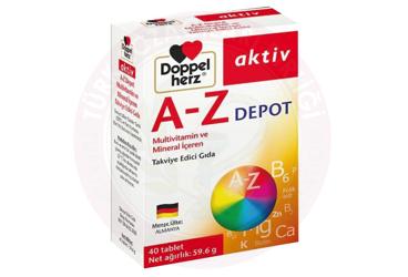 DOPPELHERZ A-Z DEPOT MULTIVITAMIN VE MINERAL ICEREN TAKVIYE EDICI GIDA  40 tablet