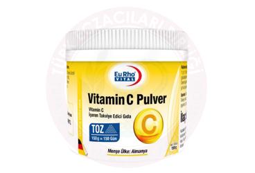 EURHO VITAL VITAMIN C PULVER VITAMIN C ICEREN TAKVIYE EDICI GIDA  150 g toz