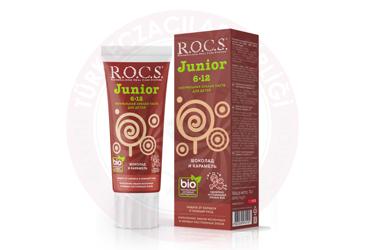 ROCS JUNIOR 6-12 CIKOLATA-KARAMEL DIS MACUNU  60 ml tüp