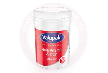 VALUPAK MULTIVITAMIN & DEMIR ICEREN TAKVIYE EDICI GIDA TABLET  50 tablet
