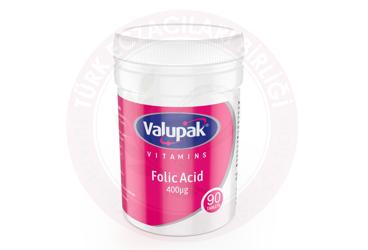 VALUPAK FOLIK ASIT ICEREN TAKVIYE EDICI GIDA TABLET 400 mcg 90 tablet