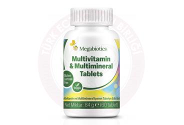 MEGABIOTICS MUTLIVITAMIN & MULTIMINERAL TABLET TAKVIYE EDICI GIDA  60 tablet