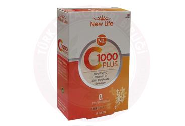 NEW LIFE C-1000 PLUS PUREWAY-C, VITAMIN D, ZINC PICOLINATE, SELENIUM ICEREN TAKVIYE EDICI GIDA  30 tablet