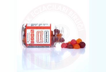 HERBALAND VITAMIN C GUMMIES CIGNENEBILIR FORM TAKVIYE EDICI GIDA  60 çiğnenebilir jel form