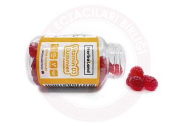 HERBALAND VITAMIN D3 ICEREN TAKVIYE EDICI GIDA GUMMIES  60 çiğnenebilir jel