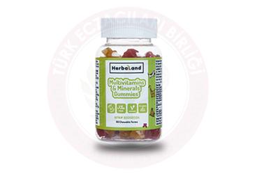 HERBALAND MULTIVITAMINS&MINERALS GUMMIES CIGNENEBILIR FORM TAKVIYE EDICI GIDA  30 çiğnenebilir jel form