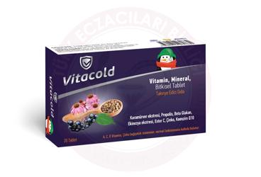 VITACOLD VITAMIN, MINERAL ICEREN BITKISEL TAKVIYE EDICI GIDA  20 tablet