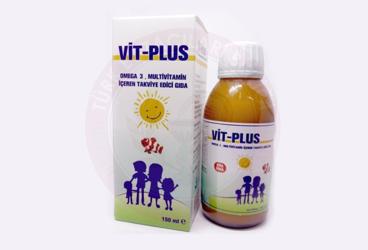VIT-PLUS OMEGA3, MULTIVITAMIN ICEREN TAKVIYE EDICI GIDA  150 ml şişe
