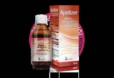 APETIZER VITAMINLER VE BITKI EKSTRAKTLARI ICEREN SIVI TAKVIYE EDICI GIDA  100 ml şişe