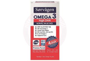 SORVAGEN OMEGA 3 HIGH DHA NORVEC BALIK YAGI   50 kapsül