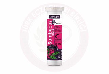 SORVAGEN SAMBUCUS NIGRA PLUS KARA MURVER MEYVE EKSTRESI C VITAMINI CINKO ICEREN TAKVIYE EDICI GIDA  15 tablet