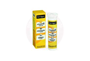 SORVAGEN VITAMIN C, PROPOLIS VE CINKO EFERVESAN TABLET TAKVIYE EDICI GIDA  20 tablet
