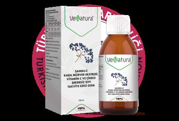 VENATURA SAMBU-C KARA MURVER EKTRESI, VITAMIN C VE CINKO SEKERSIZ SIVI TAKVIYE EDICI GIDA  150 ml şişe