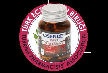 OSENDE DEMIR C DEMIR BISGLISINAT, ESTER-C VITAMINI ICEREN TAKVIYE EDICI GIDA  60 kapsül