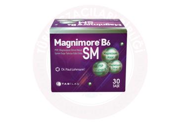 MAGNIMORE B6 SM SASE P5P, MAGNEZYUM SITRAT MALAT ICEREN SASE TAKVIYE EDICI GIDA  30 saşe