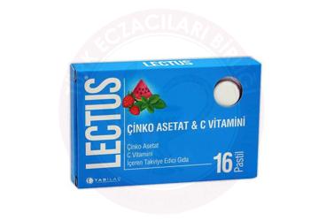 LECTUS CINKO ASETAT & C VITAMINI ICEREN PASTIL  16 pastil