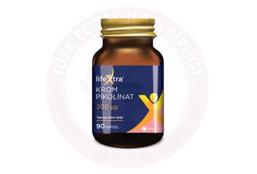 LIFEXTRA KROM PIKOLINAT ICEREN KAPSUL TAKVIYE EDICI GIDA 200 mcg 90 kapsül