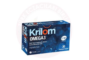 KRILOM OMEGA3, BALIK YAGI VE ASTAKSANTIN EKSTRESI ICEREN TAKVIYE EDICI GIDA YUMUSAK KAPSUL  30 kapsül