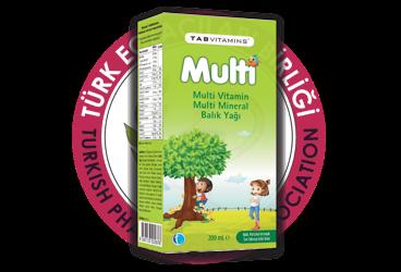 TABVITAMINS MULTI MULTIVITAMIN, MULTIMINERAL VE BALIK YAGI ICEREN SIVI TAKVIYE EDICI GIDA  200 ml şişe