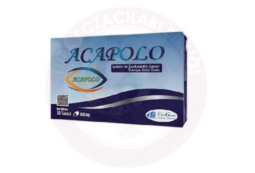 ACAPOLO LUTEIN VE ZEAKSANTIN ICEREN TAKVIYE EDICI GIDA 830 mg 30 tablet