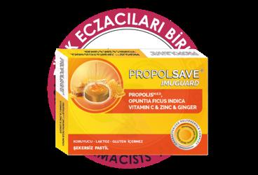 PROPOLSAVE IMUGUARD PROPOLIS, C VITAMINI VE CINKO ICEREN PASTIL TAKVIYE EDICI GIDA  12 pastil