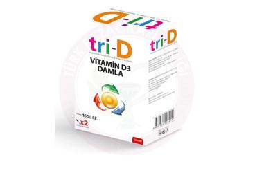 TRI-D VITAMIN D3 ICEREN TAKVIYE EDICI DAMLA 1000 IU 20 ml