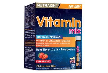 NUTRAXIN VITAMIN MIX VITAMIN C, VITAMIN D VE CINKO ICEREN TAKVIYE EDICI GIDA 7x25 ml şişe