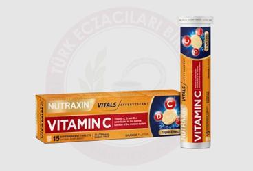 NUTRAXIN EFERVESAN C VITAMINI ICEREN TAKVIYE EDICI GIDA  15 tablet