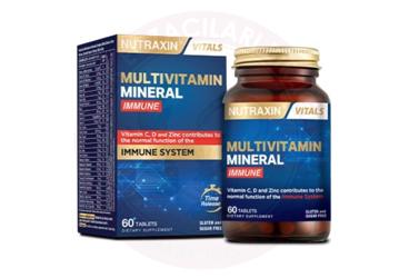 NUTRAXIN MULTIVITAMIN/MINERAL IMMUNE TAKVIYE EDICI GIDA  60 tablet