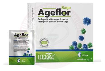 AGEFLOR PROBIYOTIK MIKROORGANIZMA VE PREBIYOTIK BILESEN ICEREN SASE  10 saşe