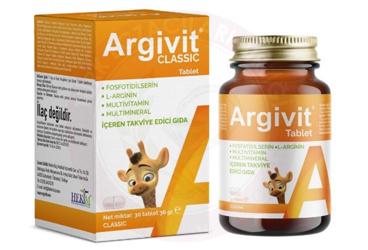 ARGIVIT CLASSIC FOSFOTIDILSERIN, L-ARGININ, MULTIVITAMIN VE MULTIMINERAL ICEREN TAKVIYE EDICI GIDA  30 tablet