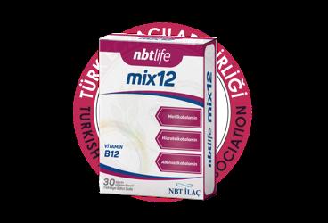 NBTLIFE MIX12 AGIZDA DAGILAN KAPSUL HIDROKSOKOBALAMIN, METILKOBALAMIN, ADENOZILKOBALAMIN ICEREN TAKVIYE EDICI GIDA  30 kapsül