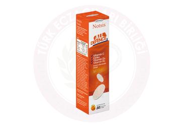 NOTSIS ALL DEFENCE EFERVESAN TABLET TAKVIYE EDICI GIDA  20 tablet